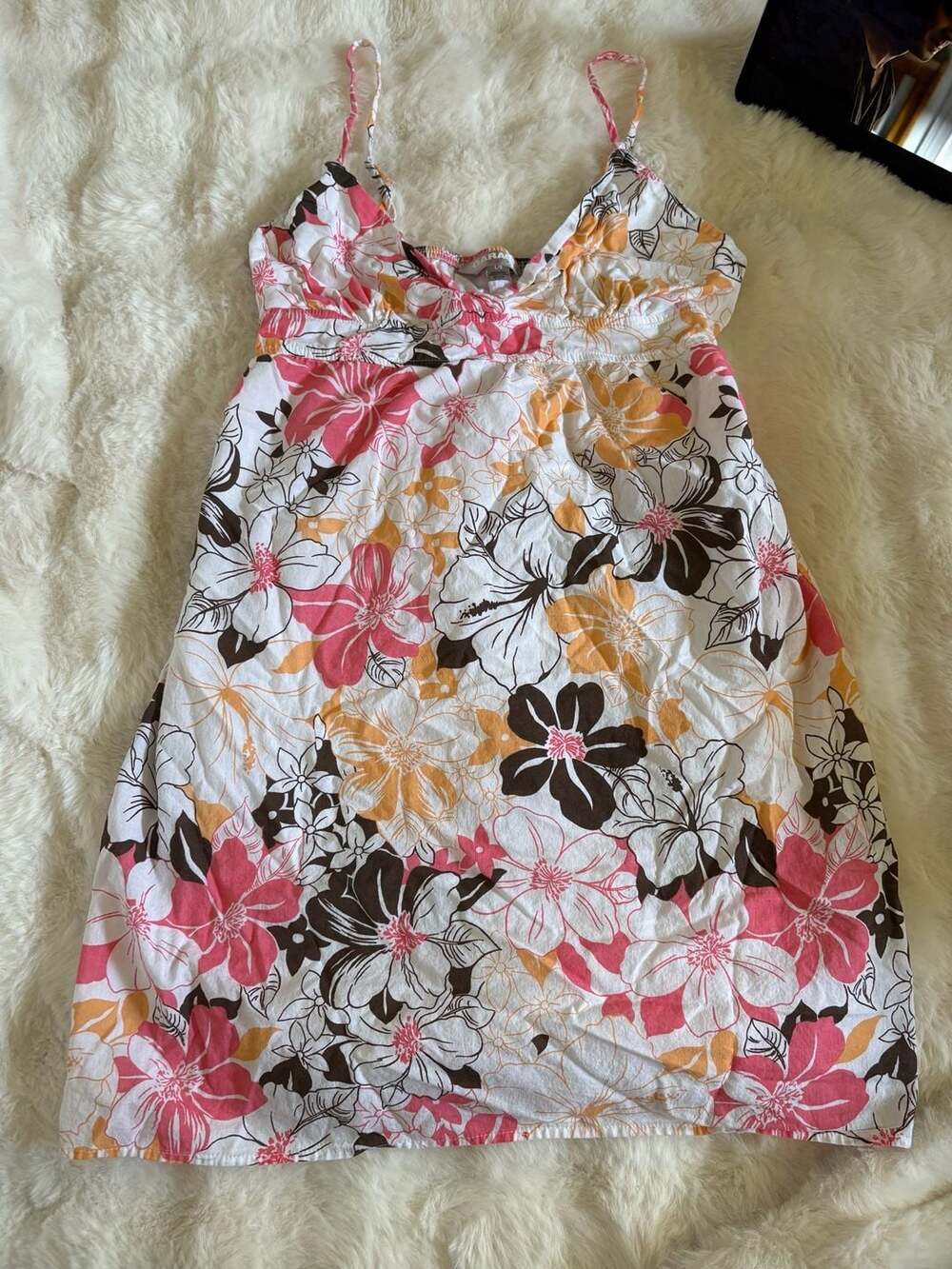 Vintage Garage babydoll Size L/G White Pink Orange